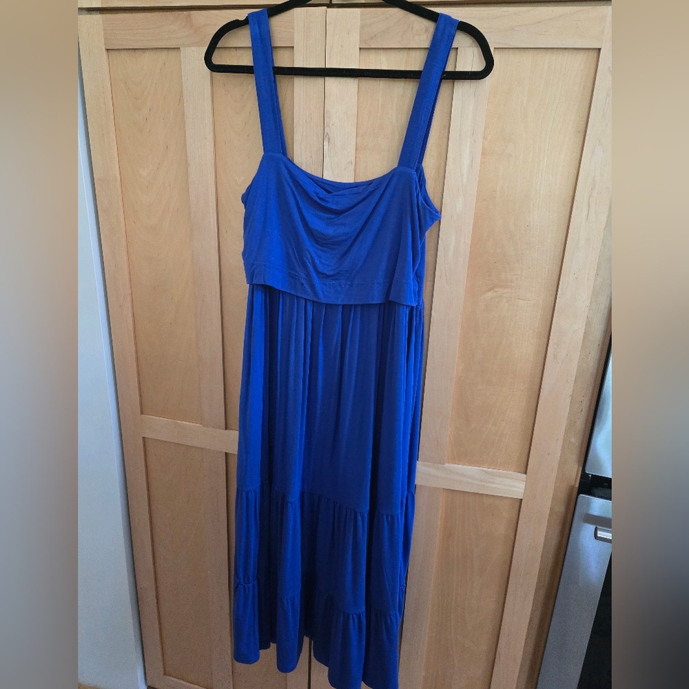 Seraphine Blue Maxi Maternity Dress